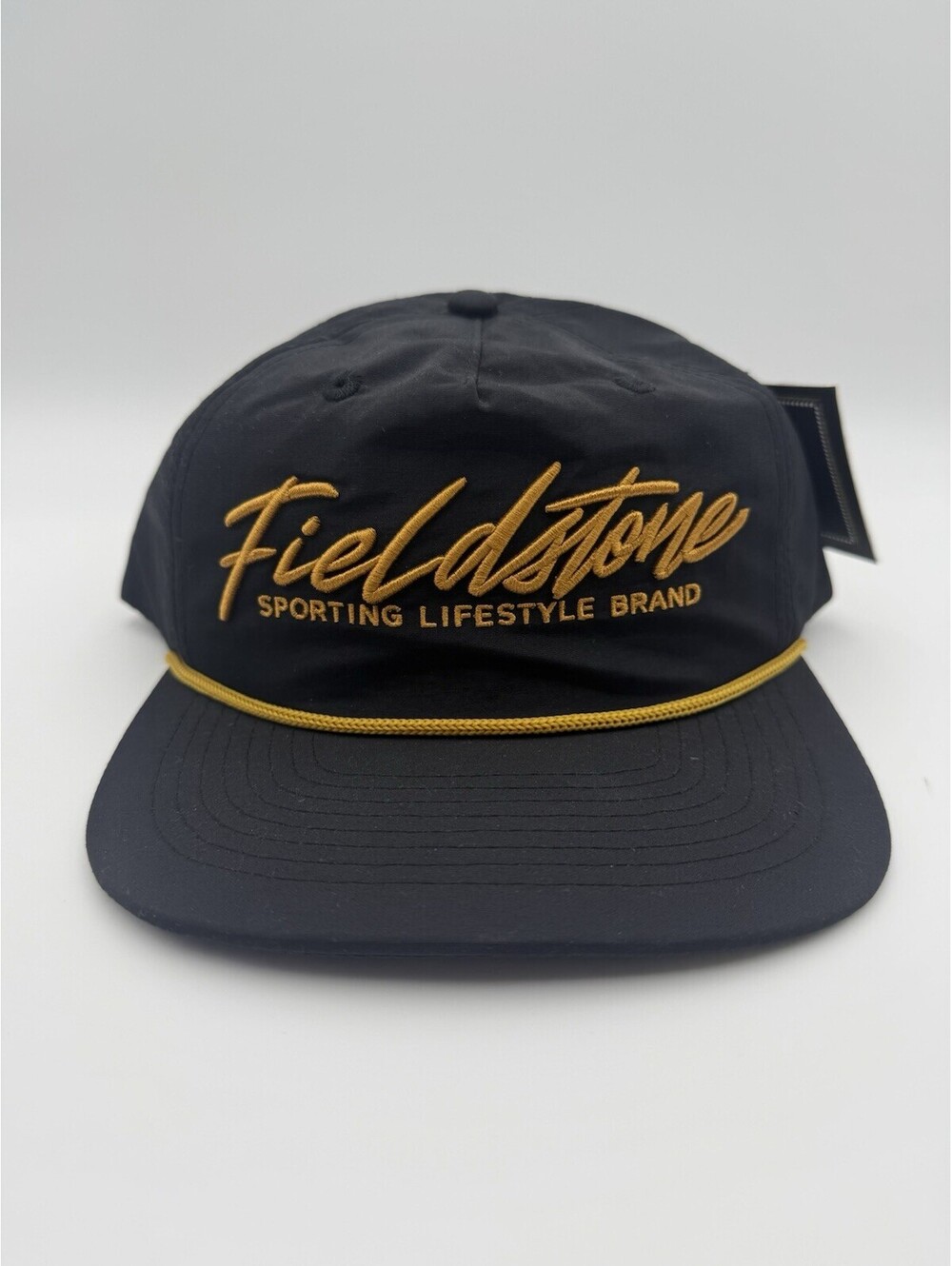 Fieldstone Waterfowl Script Rope Hat Hunting SnapBack Black NWT